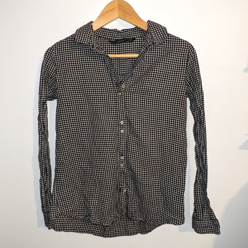 Zara checkered button up dress shirt